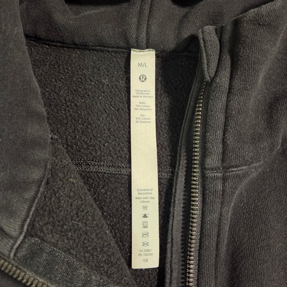LULULEMON Women's Scuba Oversized Half Zip Pullover Crop Hoodie Black M L - Picture 4 of 9